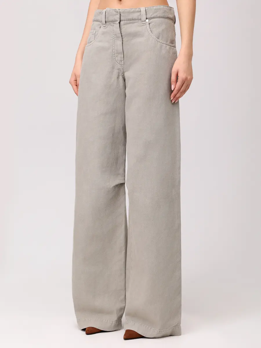 Джинсы из хлопка и льна