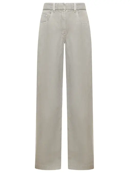 Джинсы из хлопка и льна BRUNELLO CUCINELLI