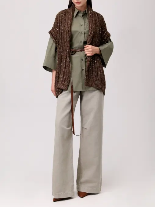 Джинсы из хлопка и льна BRUNELLO CUCINELLI