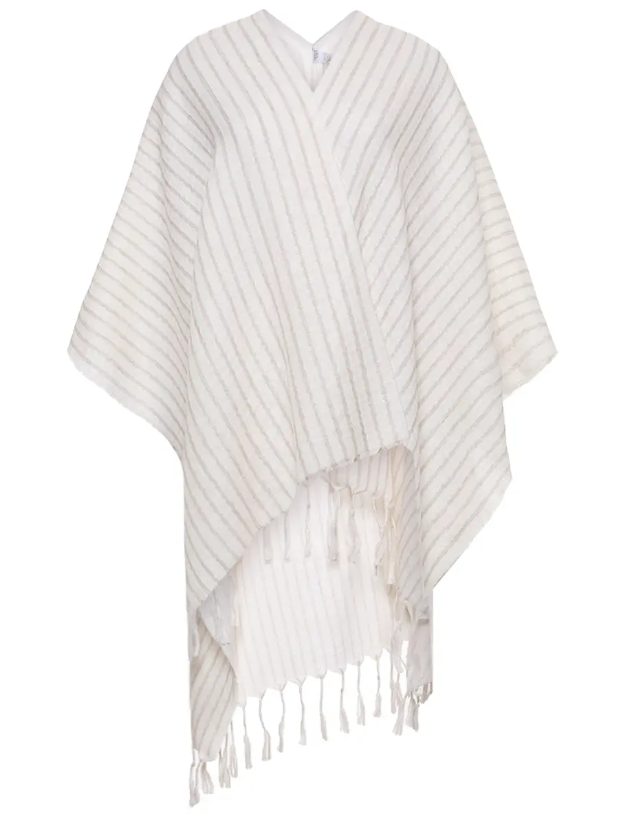 Пончо из шерсти и льна