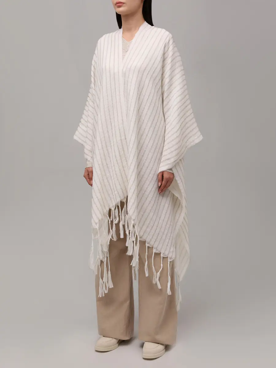 Пончо из шерсти и льна