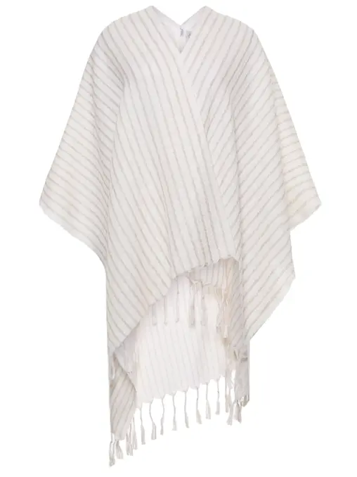 Пончо из шерсти и льна BRUNELLO CUCINELLI