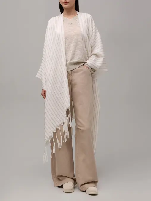 Пончо из шерсти и льна BRUNELLO CUCINELLI