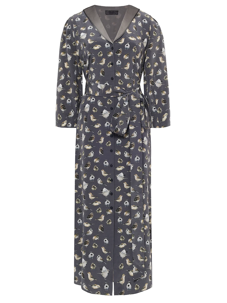 Платье шелковое с принтом