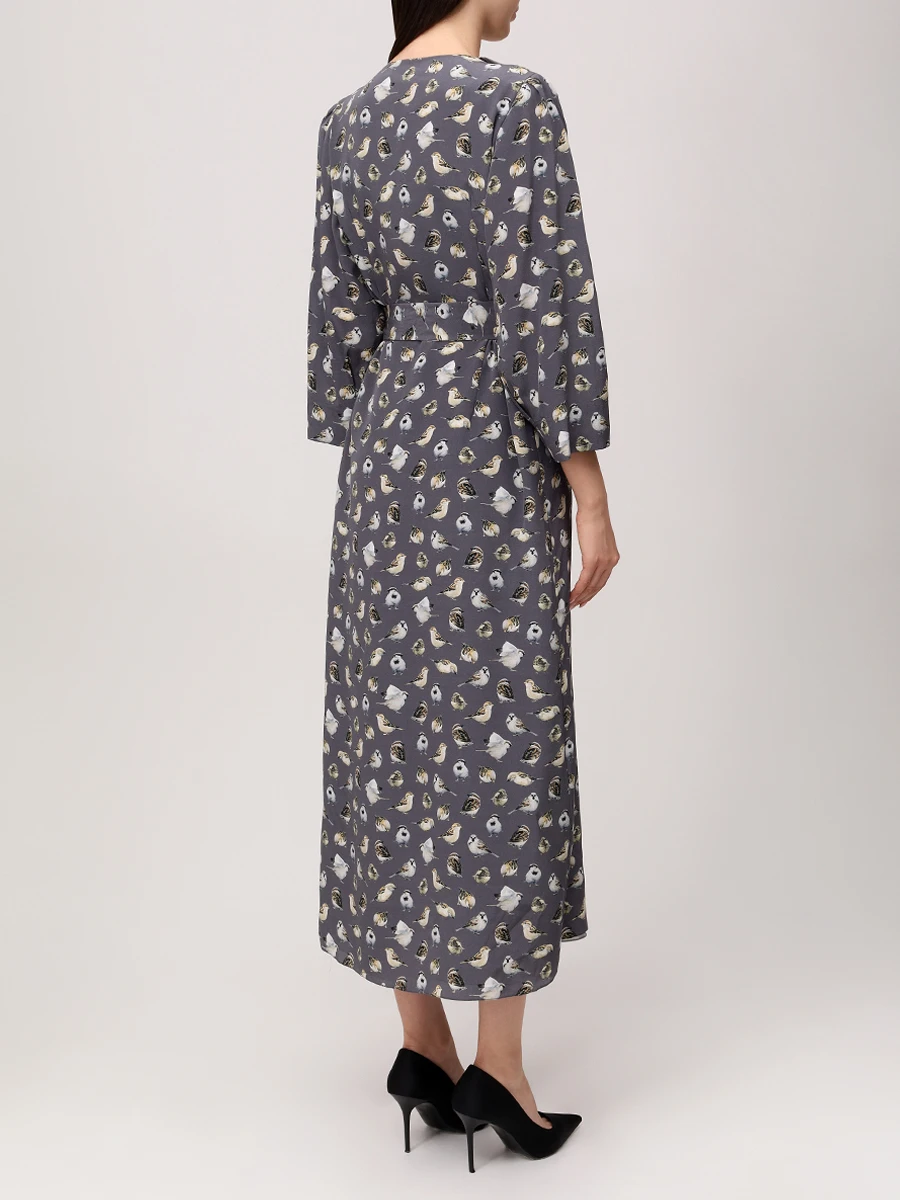 Платье шелковое с принтом