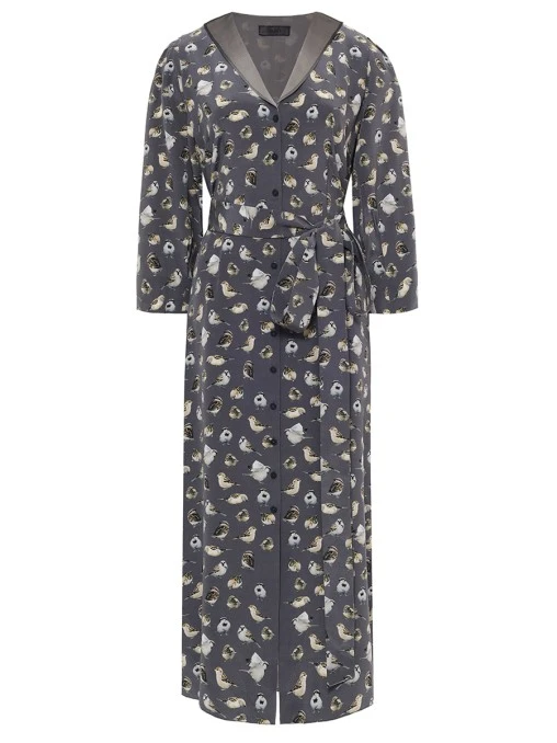 Платье шелковое с принтом CARPI