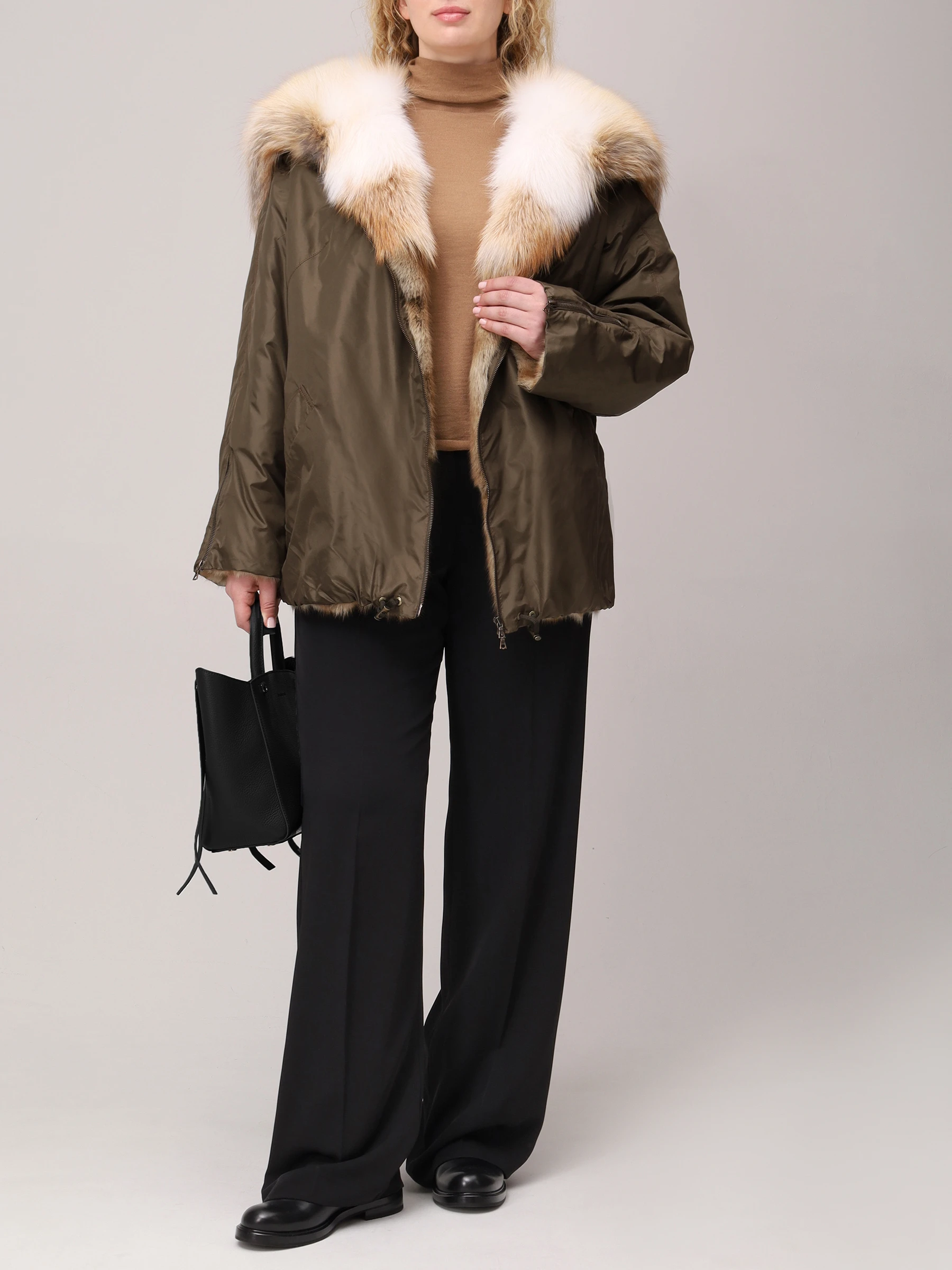 Куртка Ринди с натуральным мехом белки и лисы