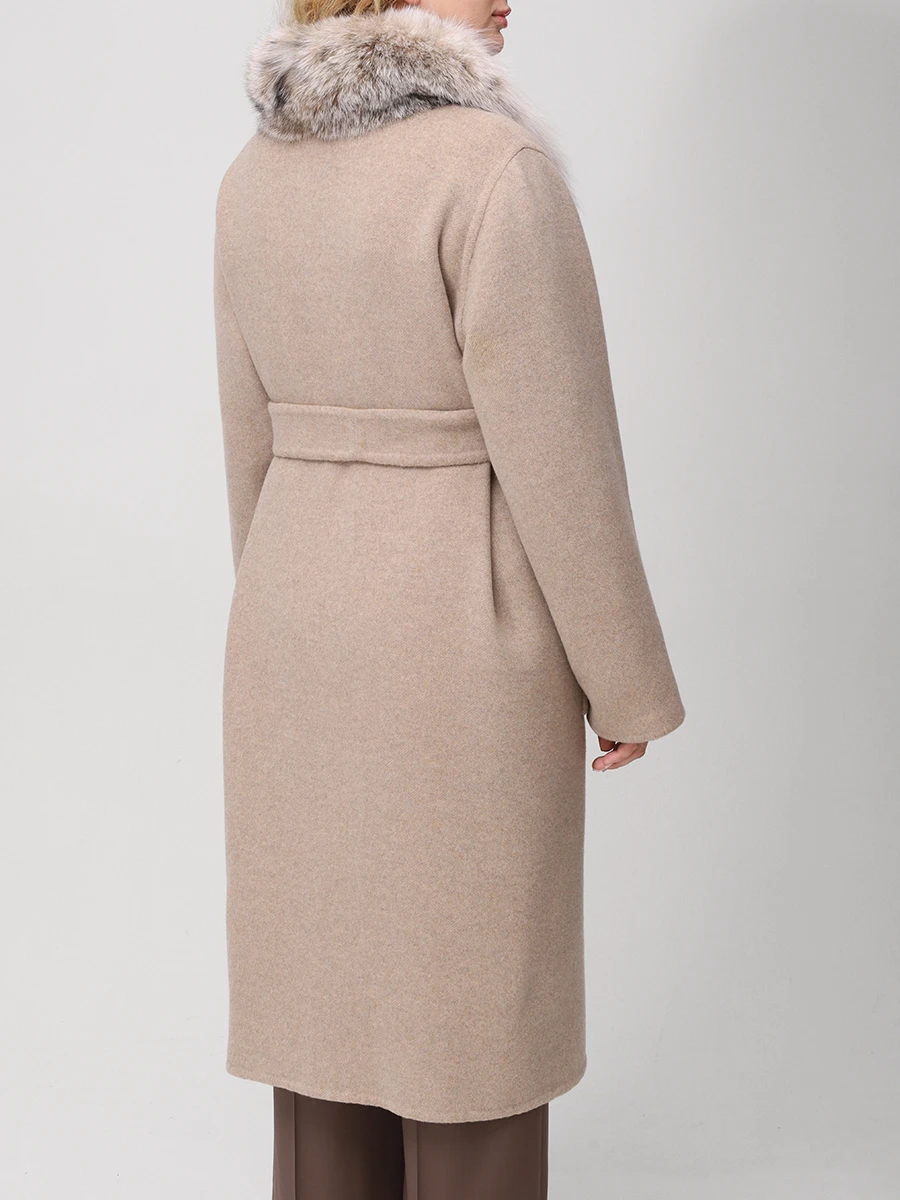 Пальто кашемировое с мехом рыси