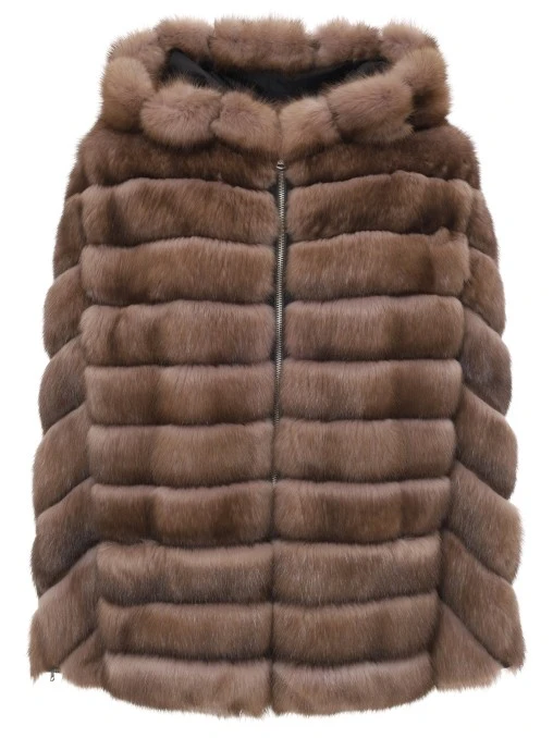 Куртка Ри двусторонняя с мехом соболя LECODE