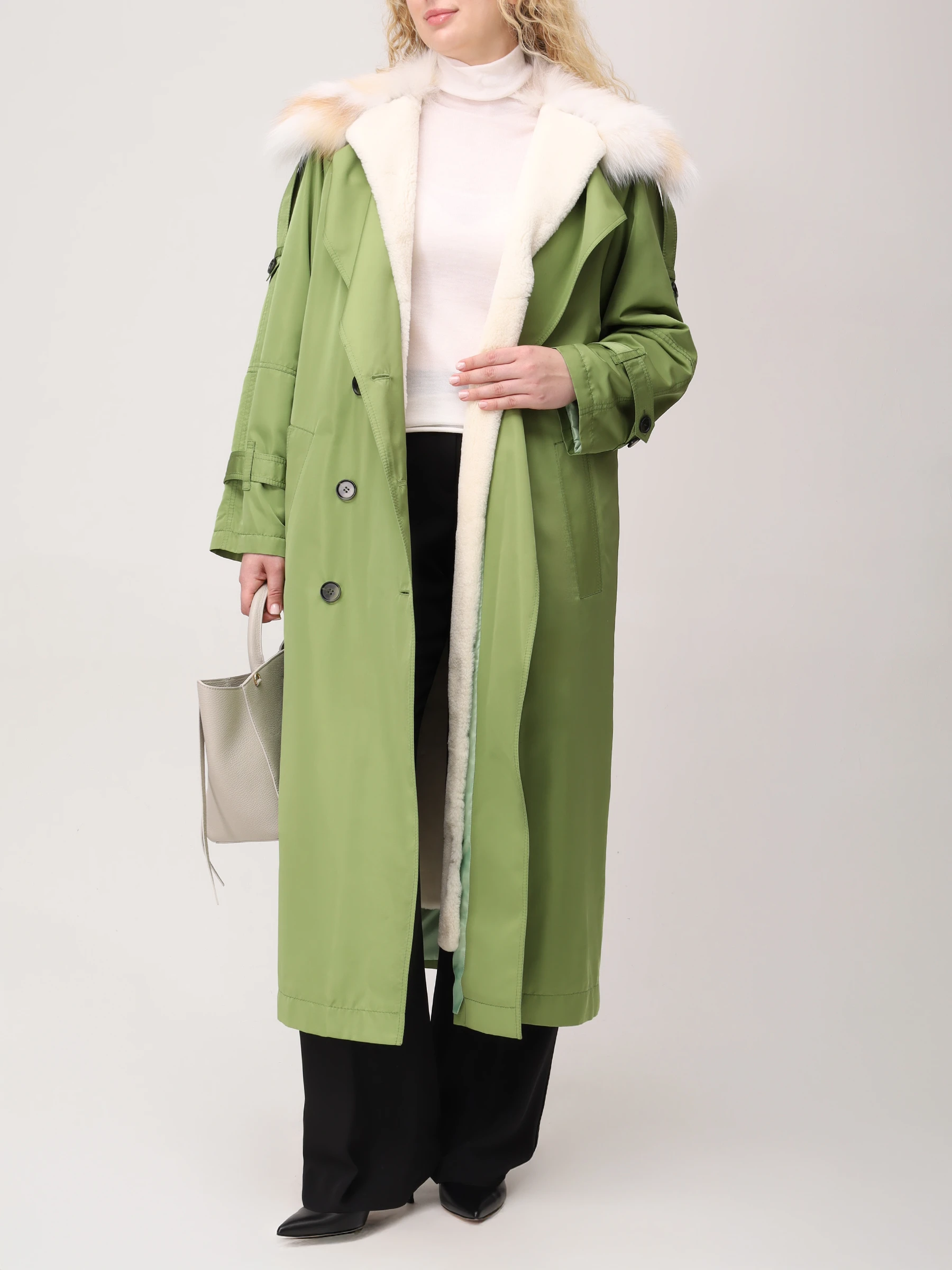 Тренч шелковый на меху