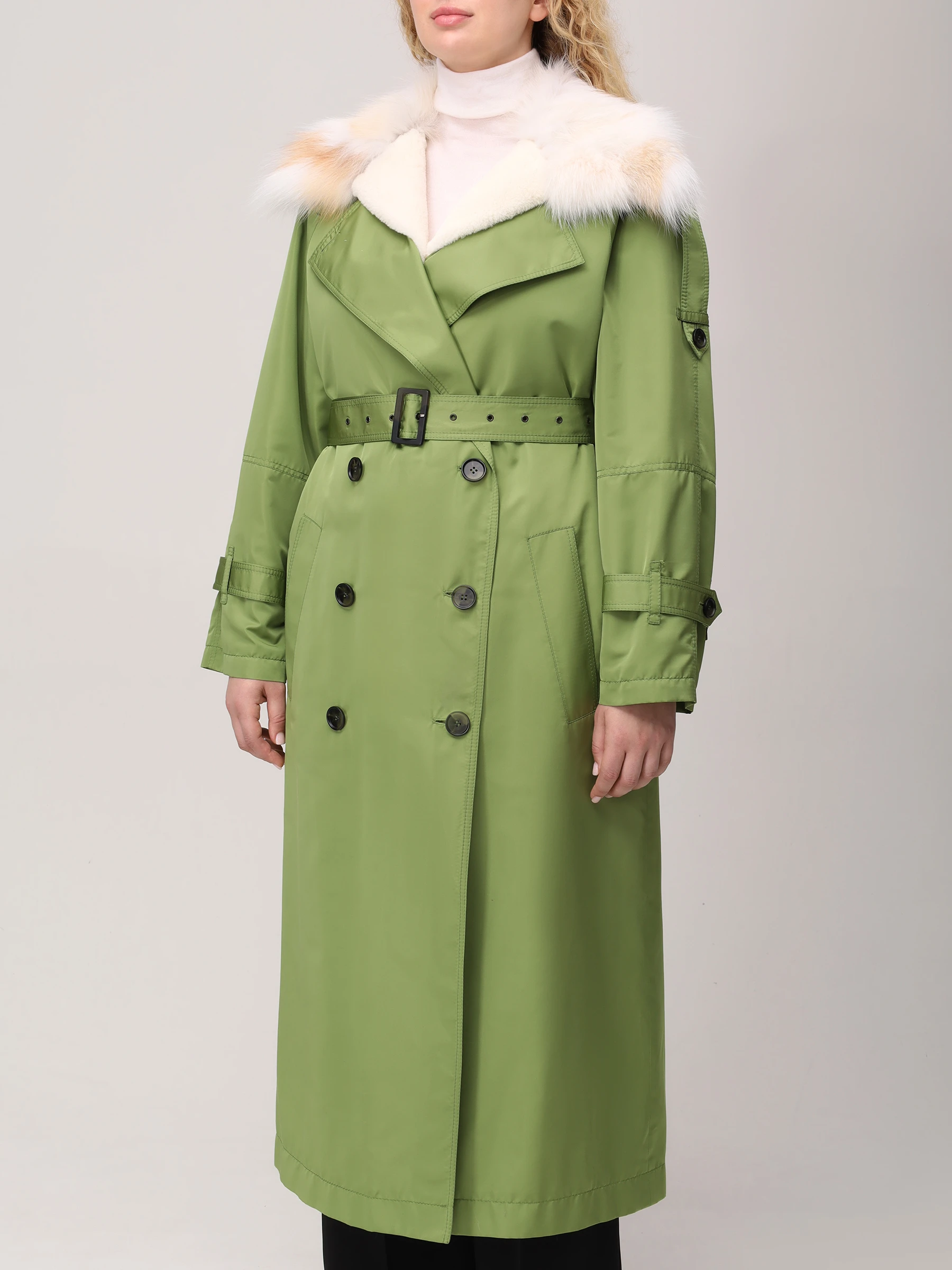 Тренч шелковый на меху