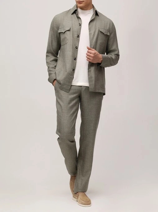 Костюм из шерсти и шелка CESARE ATTOLINI