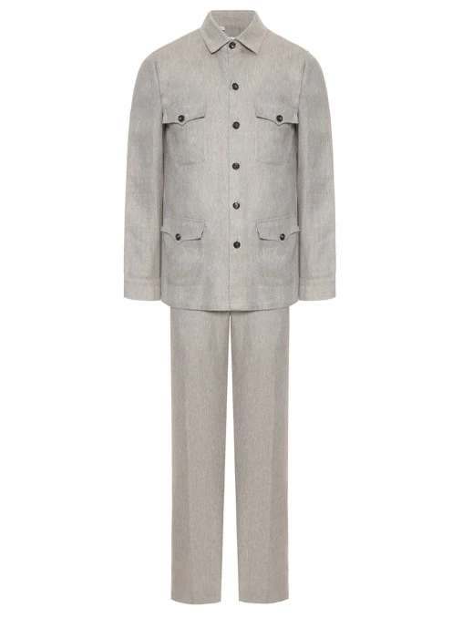 Костюм из шерсти и льна CESARE ATTOLINI
