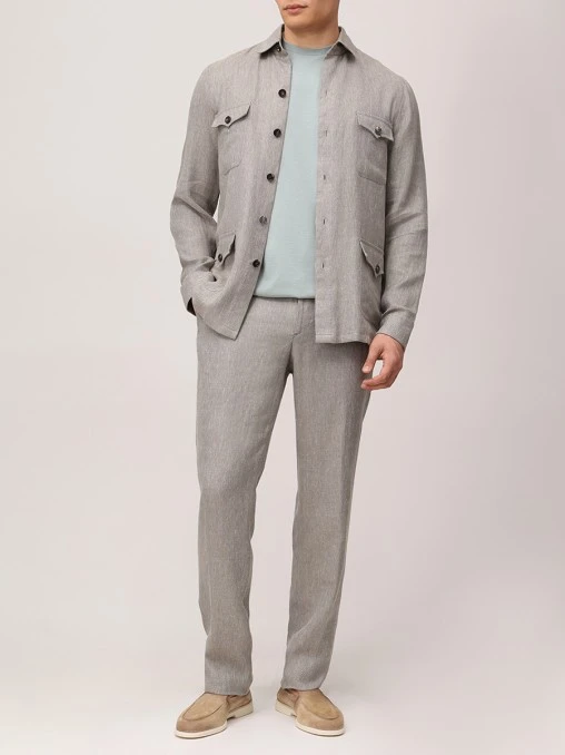 Костюм из шерсти и льна CESARE ATTOLINI
