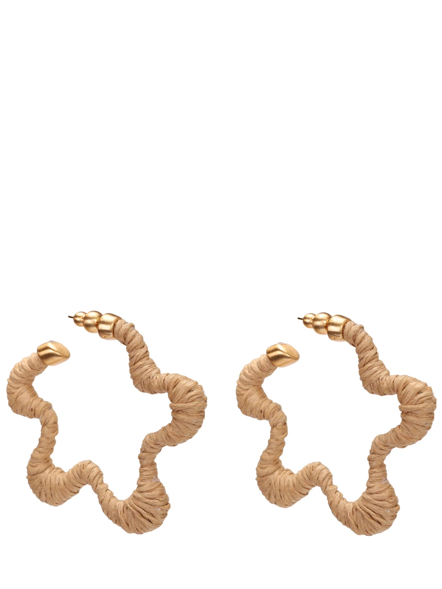 Серьги из рафии