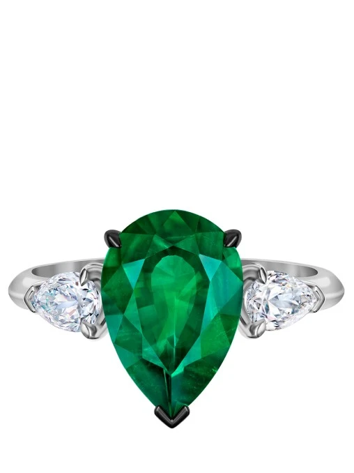 Кольцо с изумрудом и бриллиантами CHAMOVSKIKH JEWELLERY HOUSE