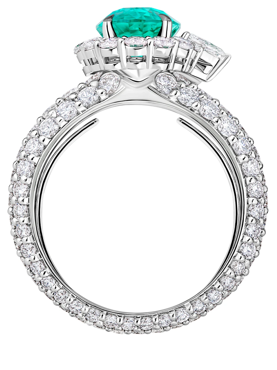 Кольцо с изумрудом и бриллиантами