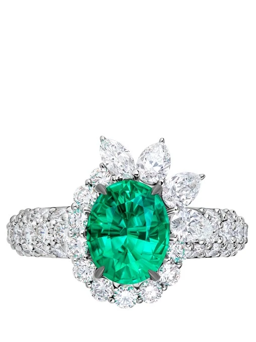 Кольцо с изумрудом и бриллиантами CHAMOVSKIKH JEWELLERY HOUSE