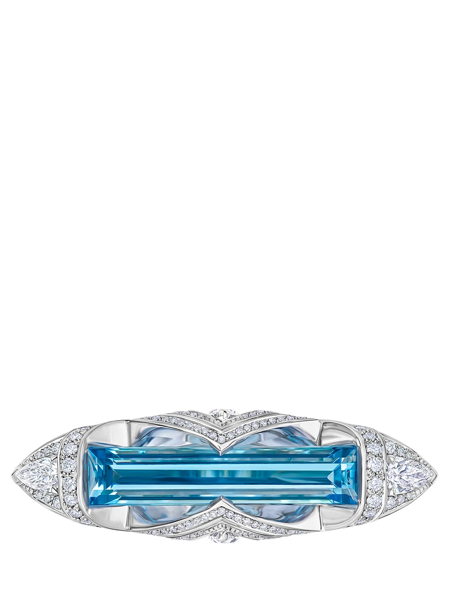 Кольцо с аквамарином и бриллиантами
