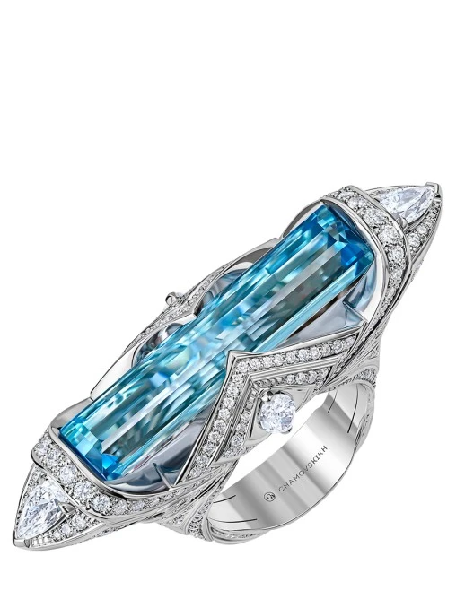 Кольцо с аквамарином и бриллиантами CHAMOVSKIKH JEWELLERY HOUSE
