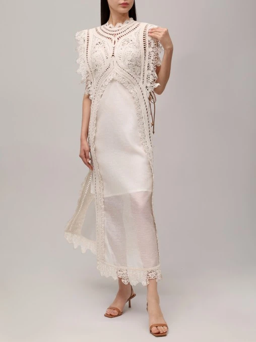 Платье изо льна и шелка ZIMMERMANN