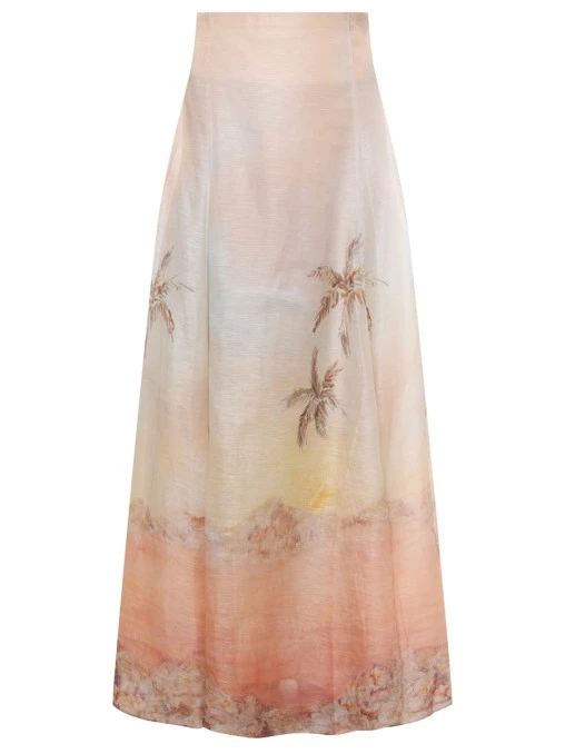 Юбка изо льна и шелка ZIMMERMANN