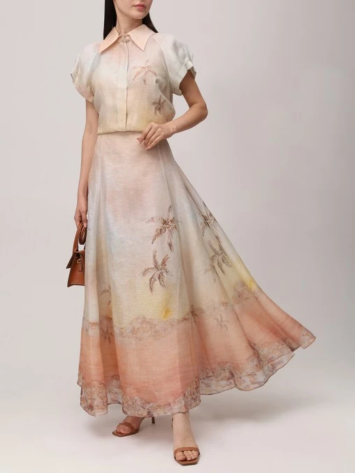 Юбка изо льна и шелка ZIMMERMANN