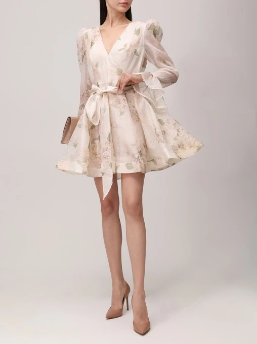 Платье изо льна и шелка ZIMMERMANN