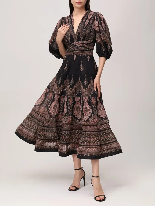 Платье с принтом ZIMMERMANN