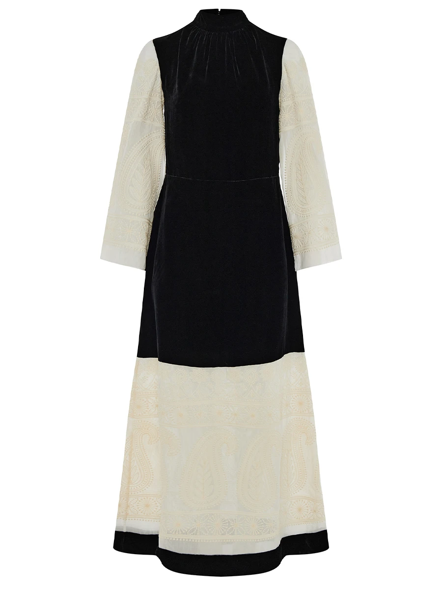 Платье из бархата и шелка