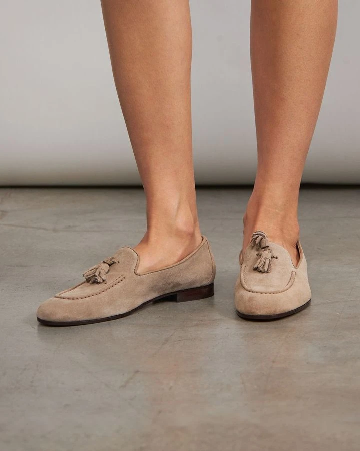 Лоферы замшевые