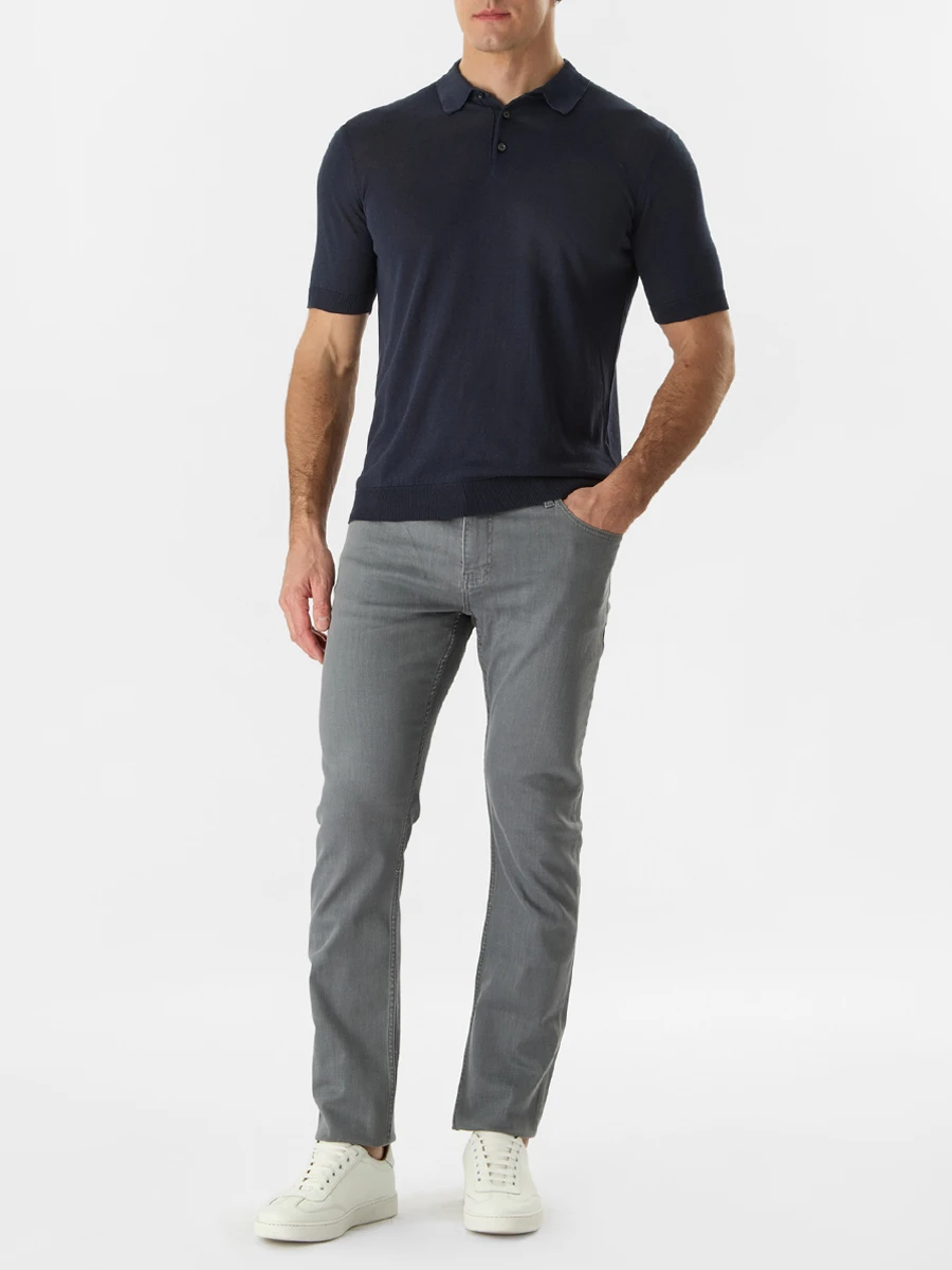 Поло из шелка и хлопка