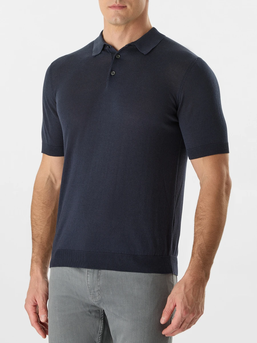 Поло из шелка и хлопка