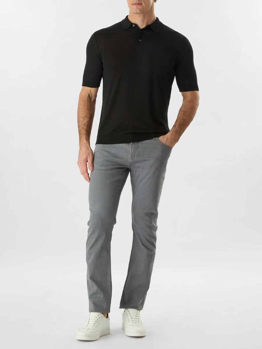 Поло из шелка и хлопка