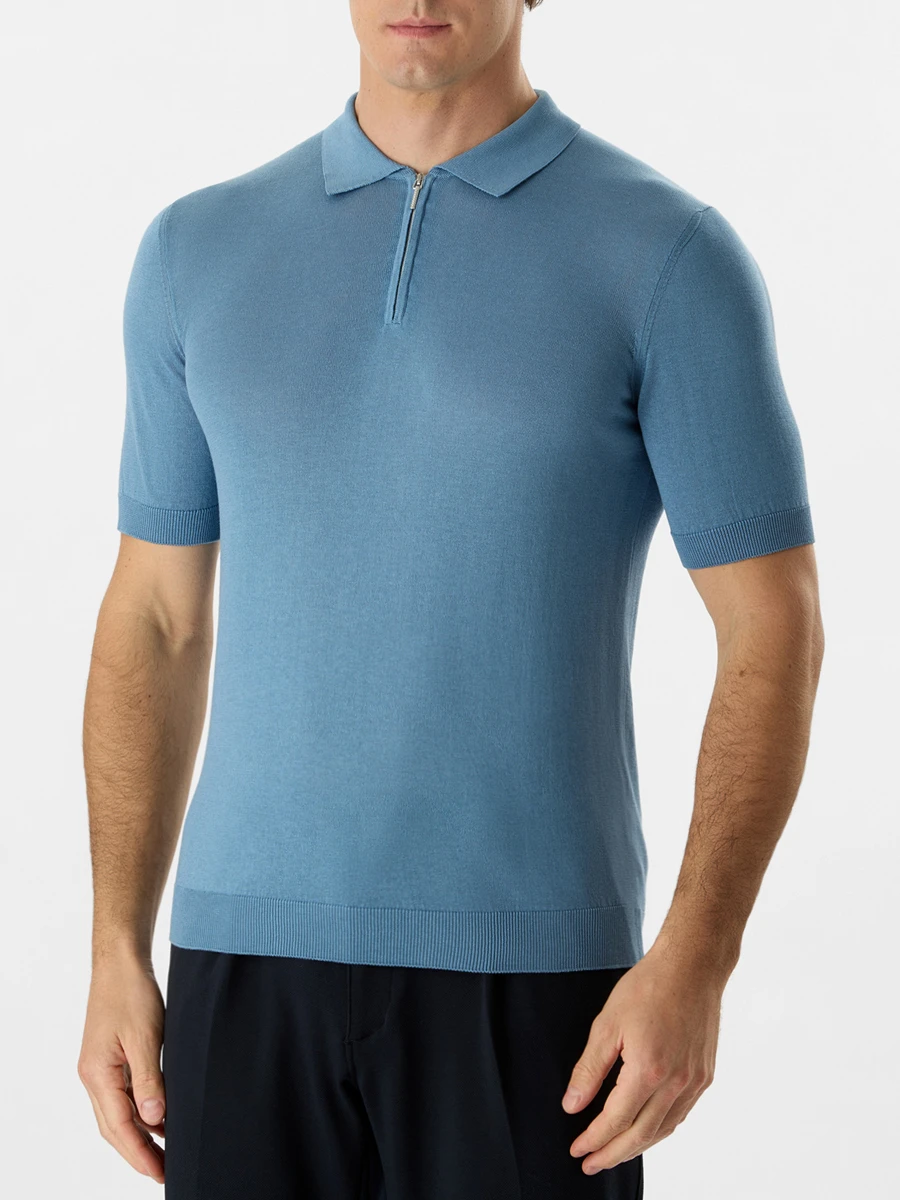 Поло из шелка и хлопка