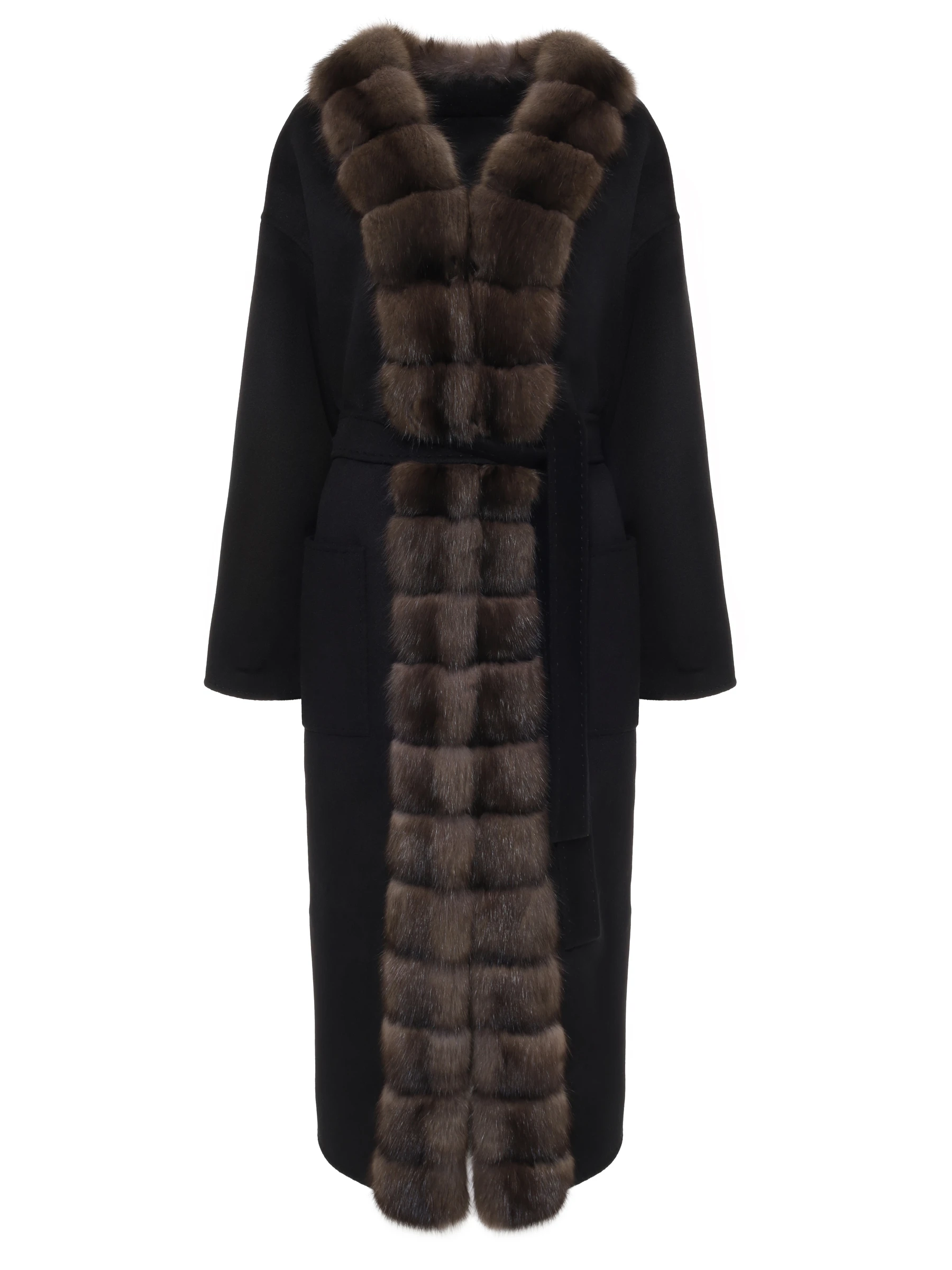 Пальто с мехом соболя