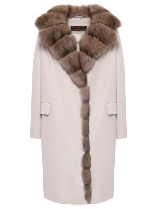 Пальто с мехом соболя FUR&CASHMERE