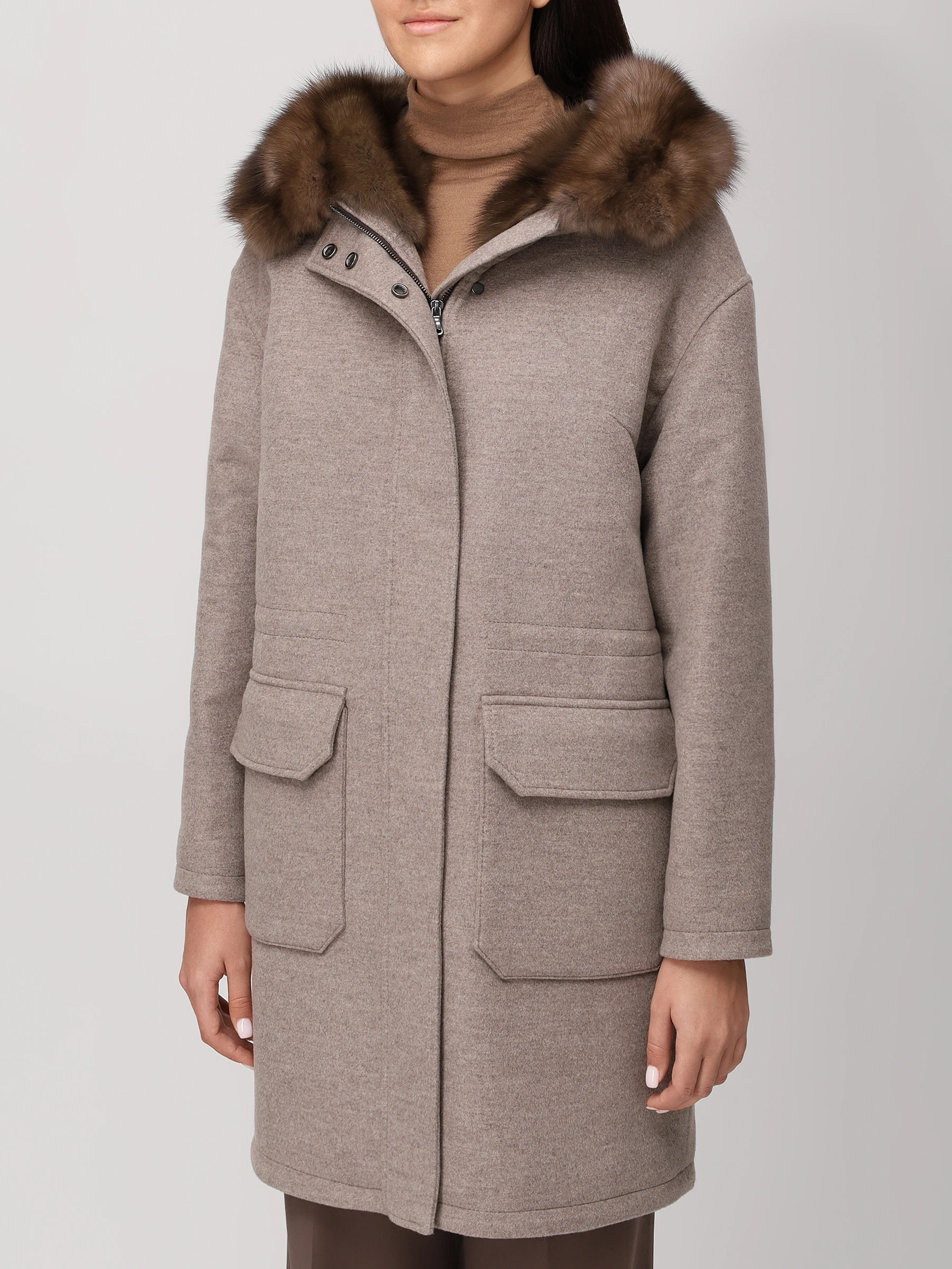 Парка с мехом соболя