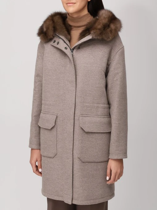 Парка с мехом соболя FUR&CASHMERE