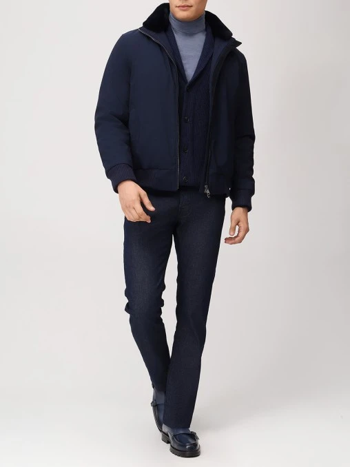 Бомбер с мехом норки FUR&CASHMERE