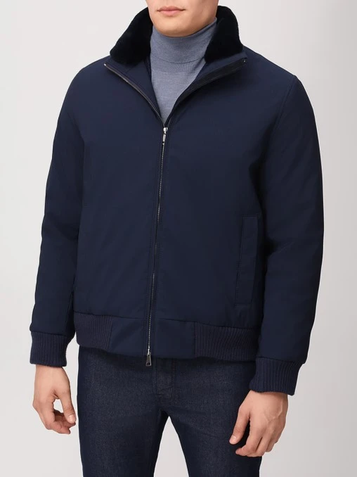 Бомбер с мехом норки FUR&CASHMERE