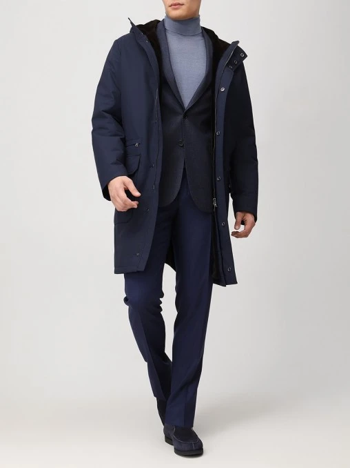 Парка кашемировая с мехом нутрии FUR&CASHMERE