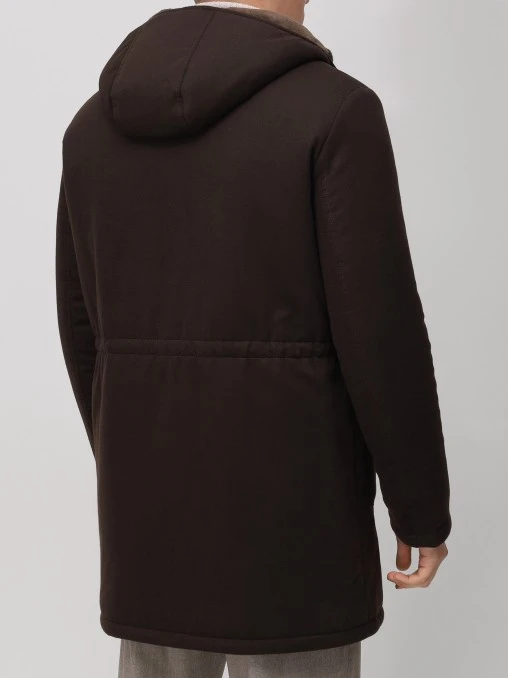 Парка кашемировая с мехом нутрии FUR&CASHMERE