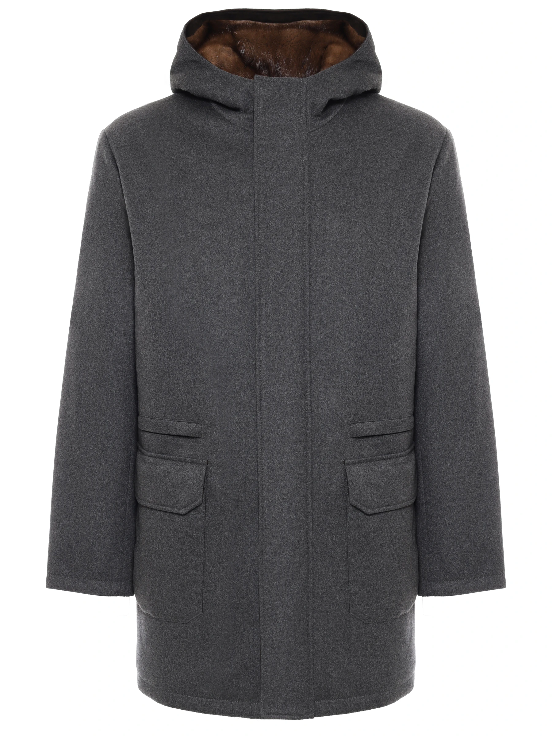 Парка кашемировая с мехом норки