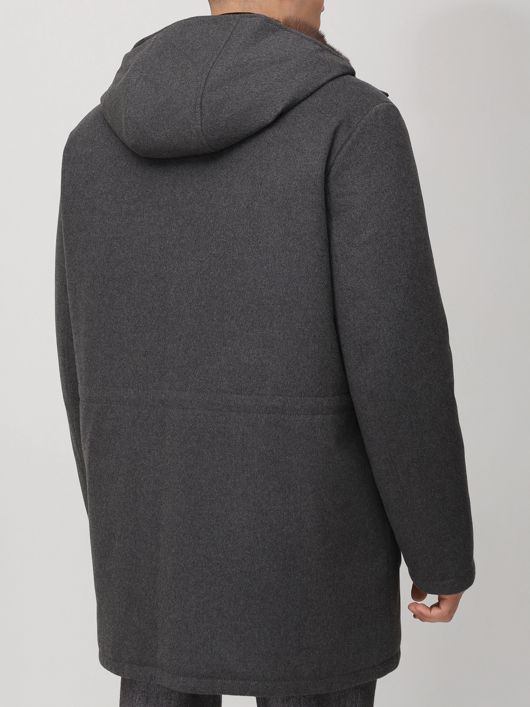 Парка кашемировая с мехом норки