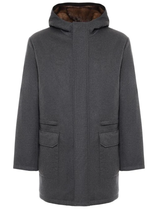 Парка кашемировая с мехом норки FUR&CASHMERE