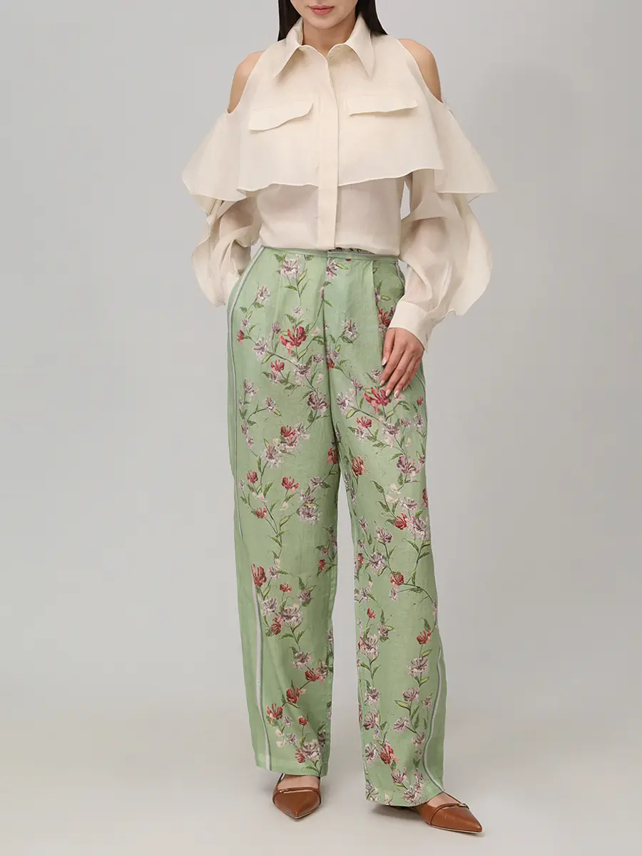 Брюки льняные