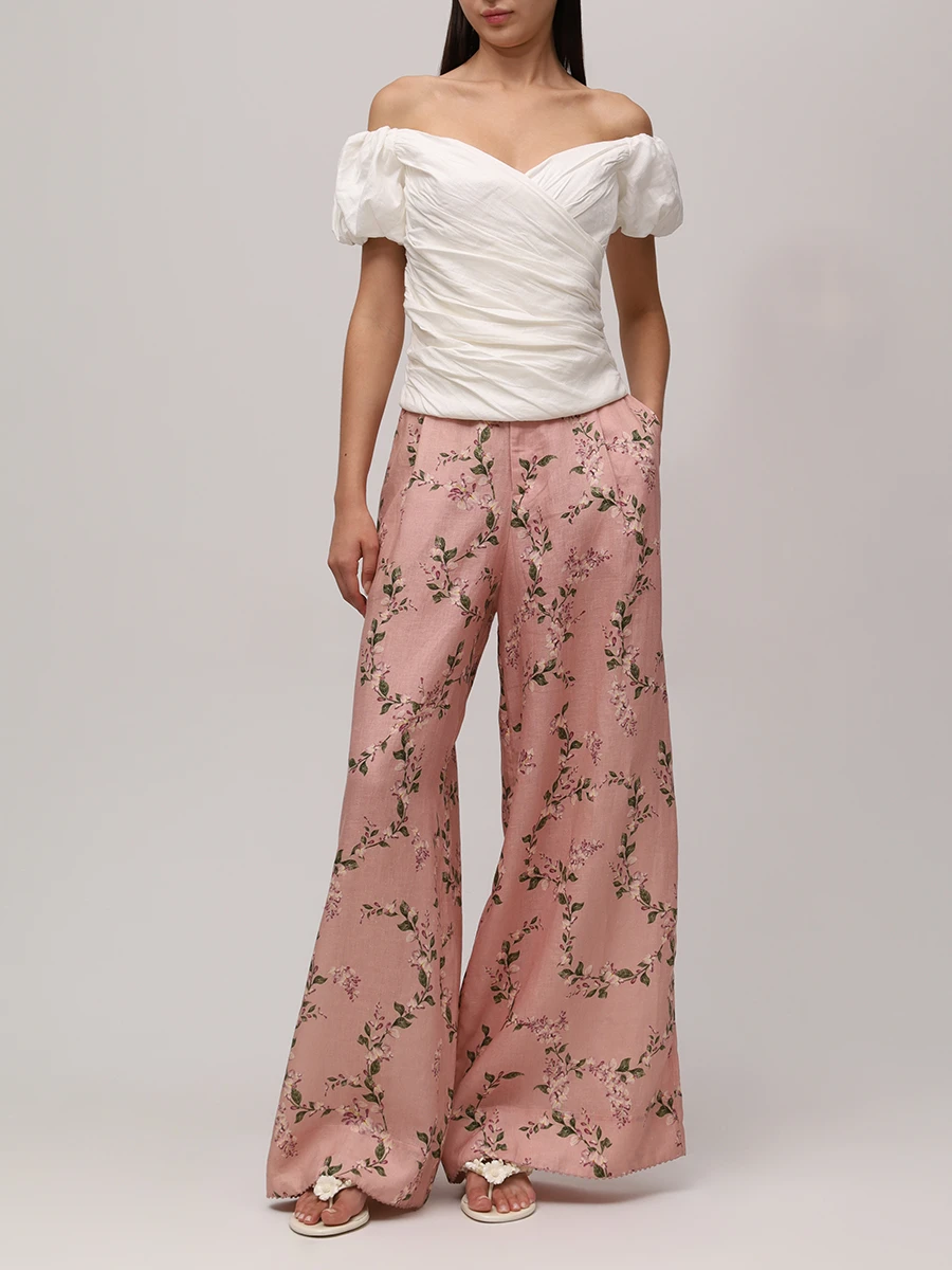 Брюки-палаццо льняные