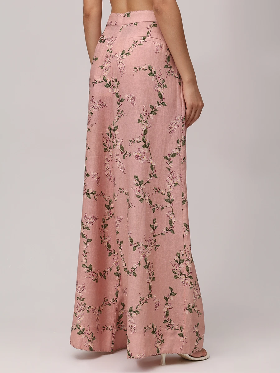 Брюки-палаццо льняные