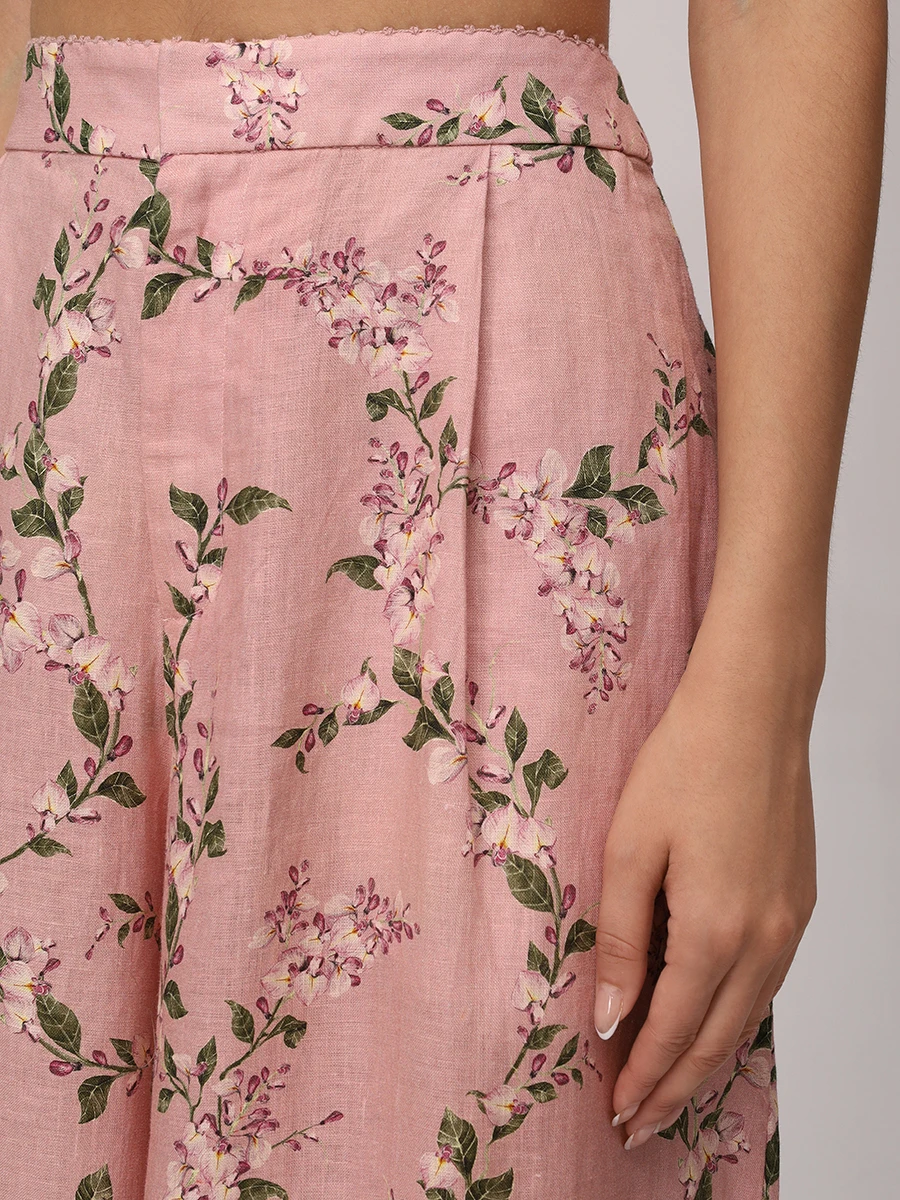 Брюки-палаццо льняные